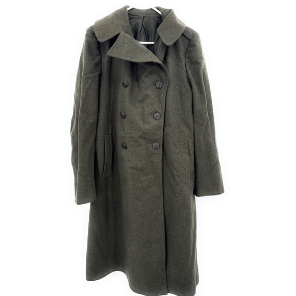 Other - Vintage WW2 US Marine Corps Green Wool Trench Coat Pea Coat Military Uniform